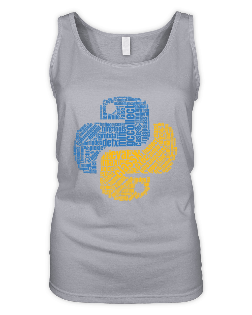 Python Logo WordCloud Shirt for Programmers Organic Women's Tank Top