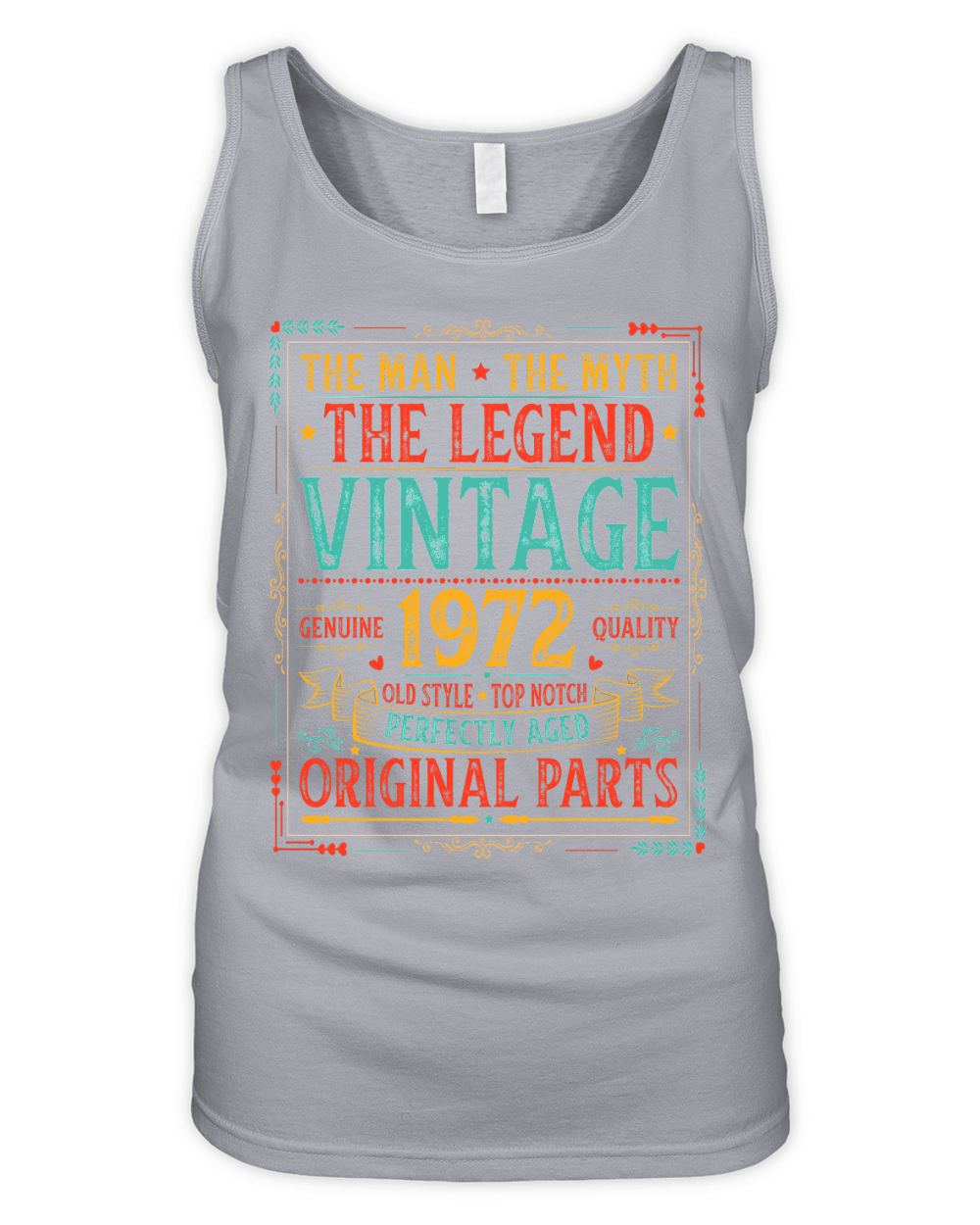 The Man The Myth The Legend Vintage 1972 50th Birthday T Shirt Design (1) Organic Women's Tank Top