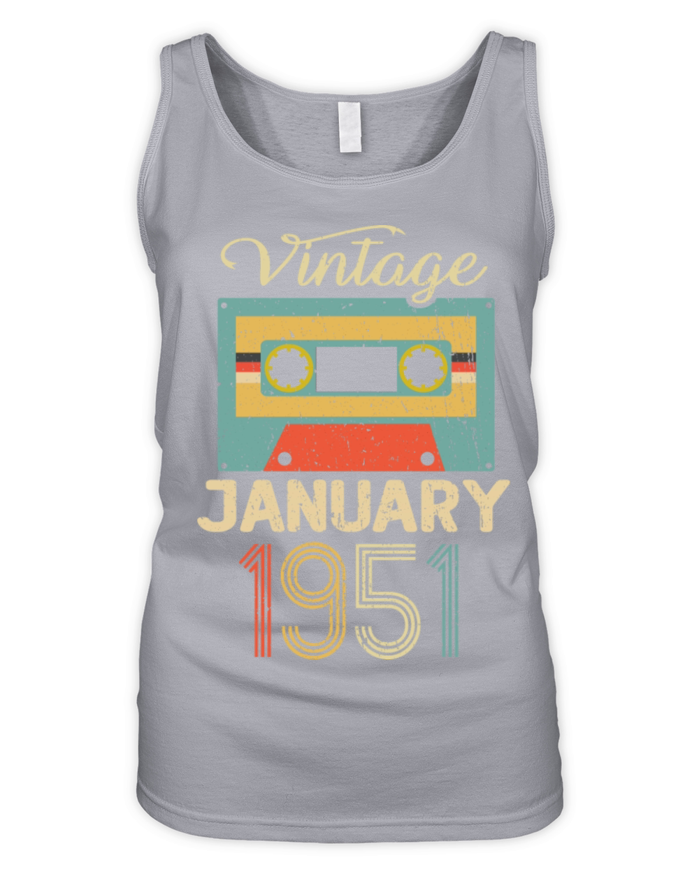 Vintage January 70 Year 1951 70th Birthday Gift Organic Women's Tank Top