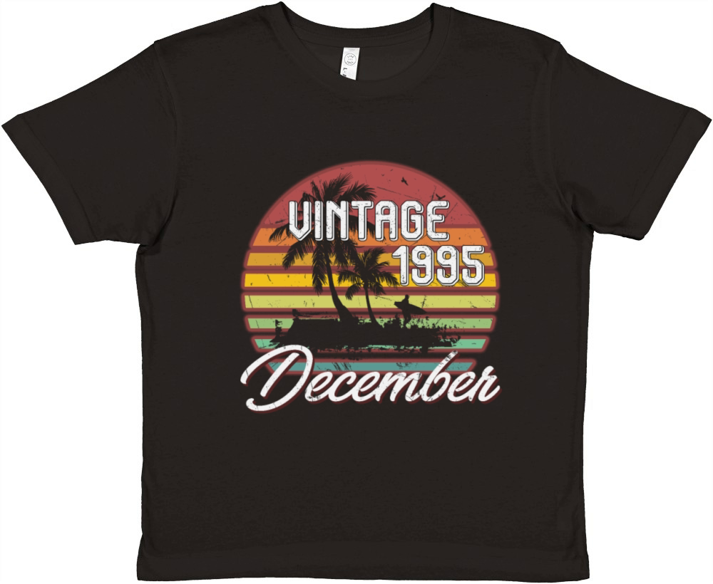23th Birthday Gifts Retro Vintage December 1995 Premium Kids Crewneck T-shirt