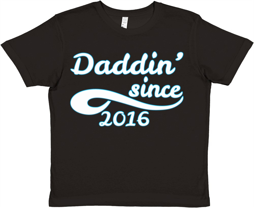 Daddin Since 2016 Happy Fathers Day Premium Kids Crewneck T-shirt