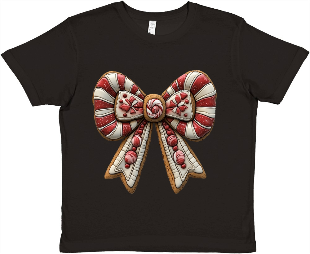 Gingerbread Bow Christmas Bow 9 Premium Kids Crewneck T-shirt