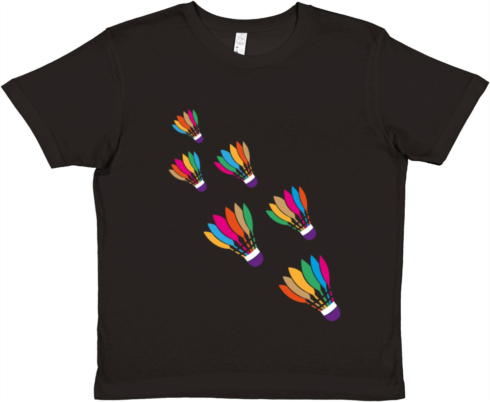 Watercolor Badminton Shuttlecock Racket Sport Premium Kids Crewneck T-shirt