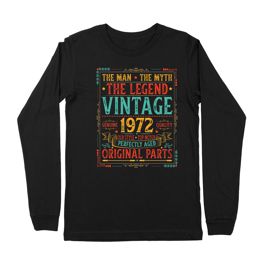The Man The Myth The Legend Vintage 1972 50th Birthday T Shirt Design (1) Premium Long Sleeve