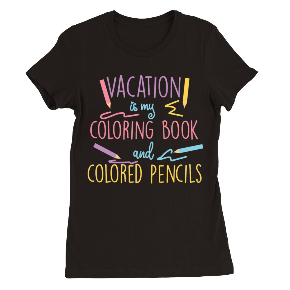 Coloring crayons holiday Premium Womens Crewneck T-shirt