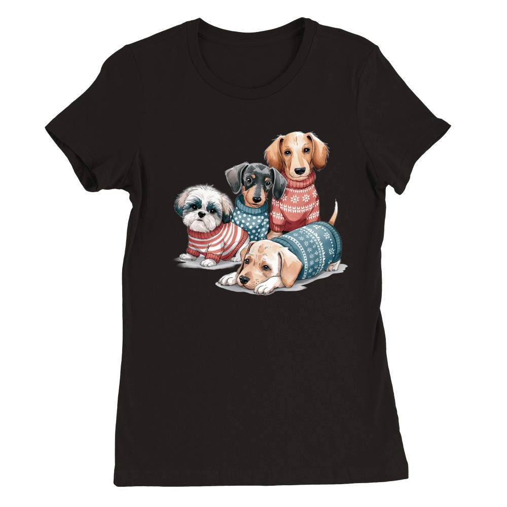 Dog Watercolor Bundle Premium Womens Crewneck T-shirt