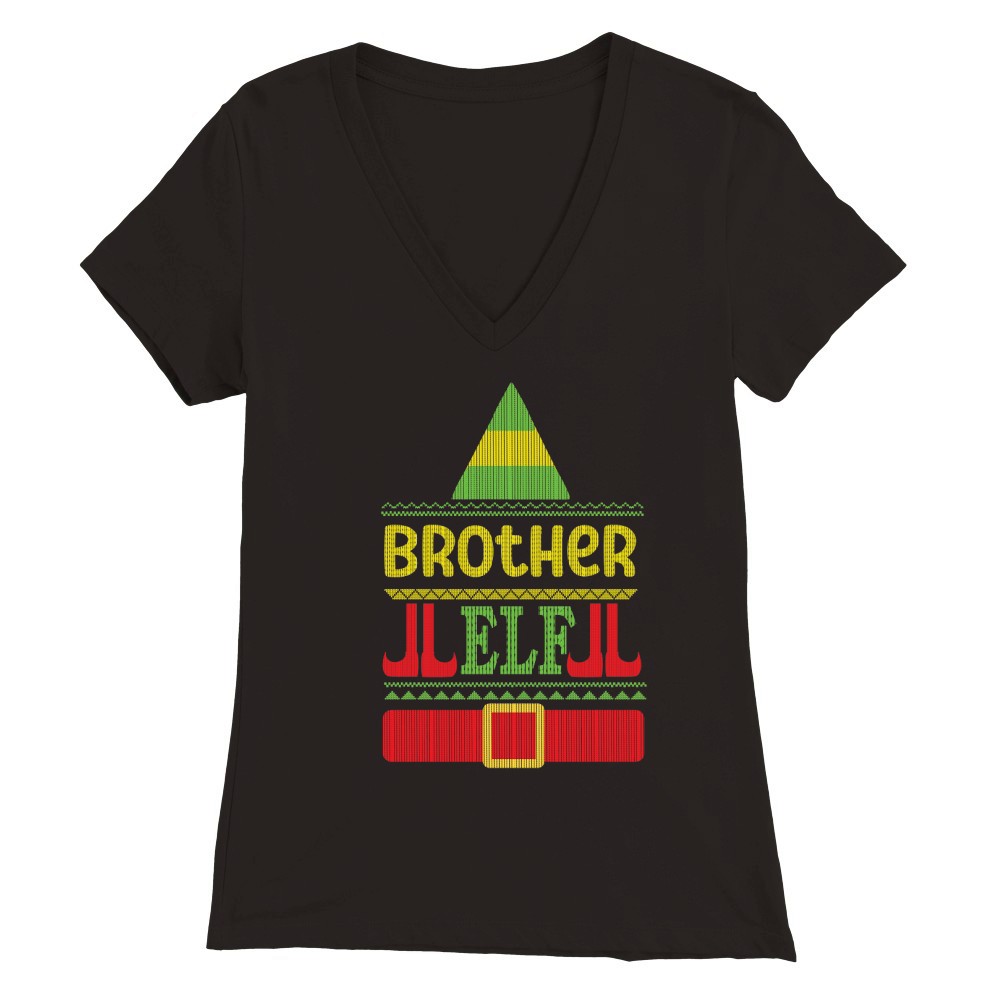 Brother Elf ugly Christmas Premium Womens V-Neck T-shirt