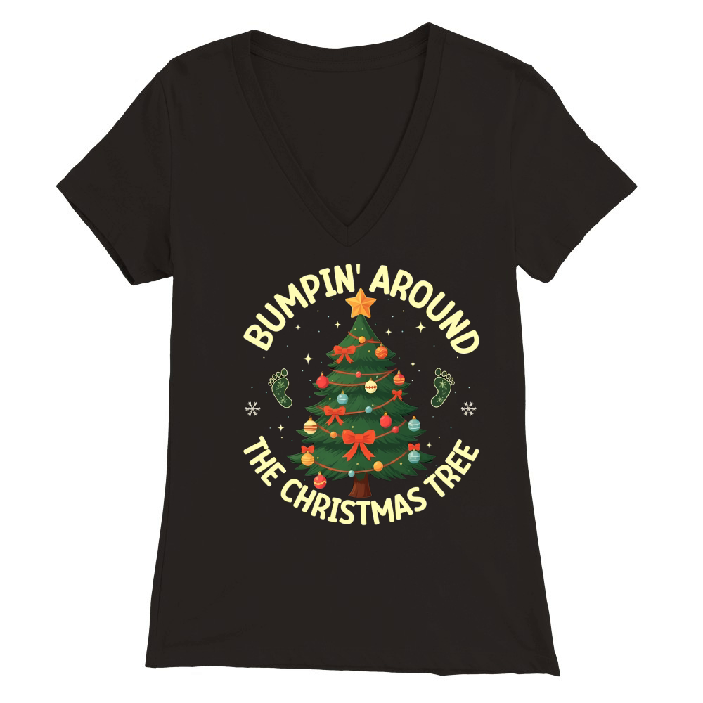 Bumpin  Around The Christmas Tree Premium Womens V-Neck T-shirt