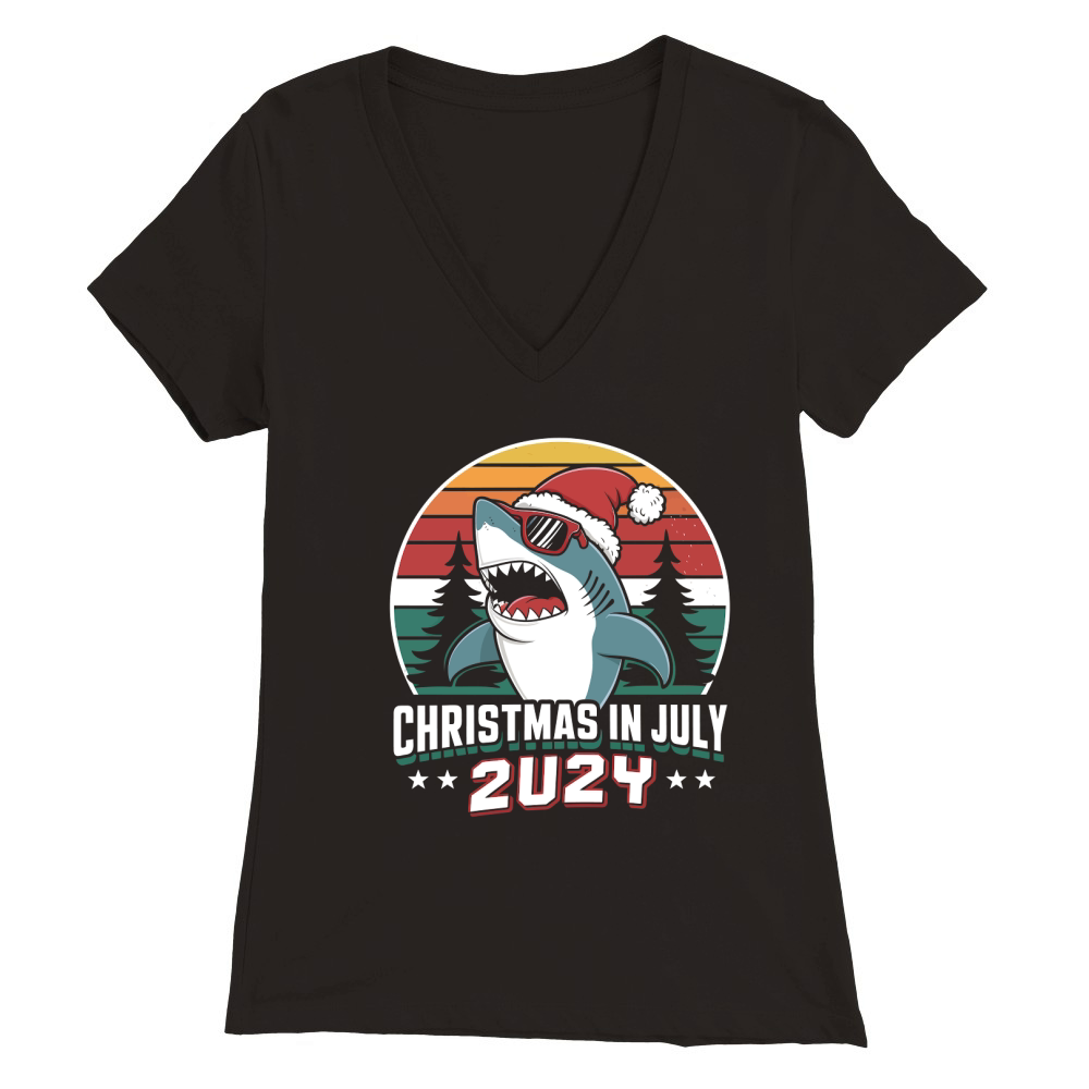 Christmas In July 2024 3 08 Premium Womens V-Neck T-shirt