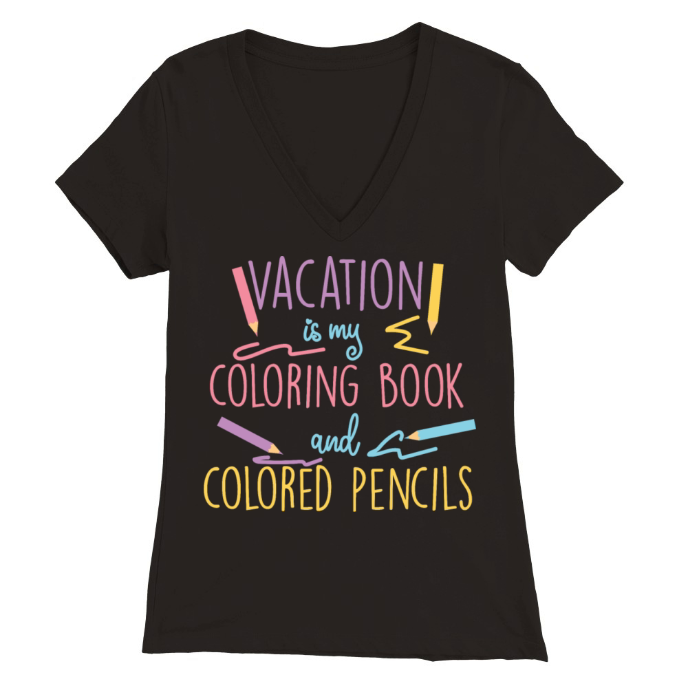 Coloring crayons holiday Premium Womens V-Neck T-shirt