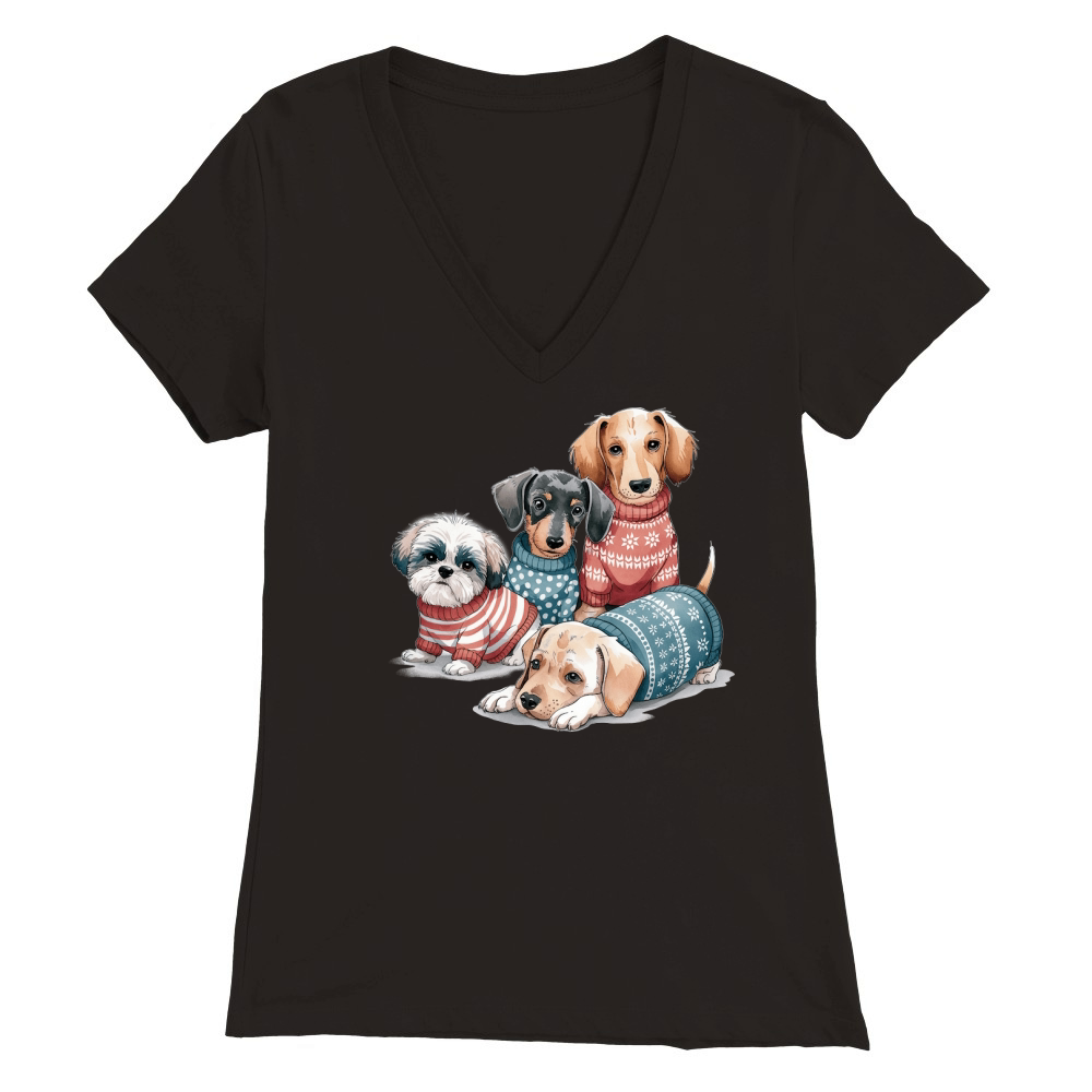 Dog Watercolor Bundle Premium Womens V-Neck T-shirt