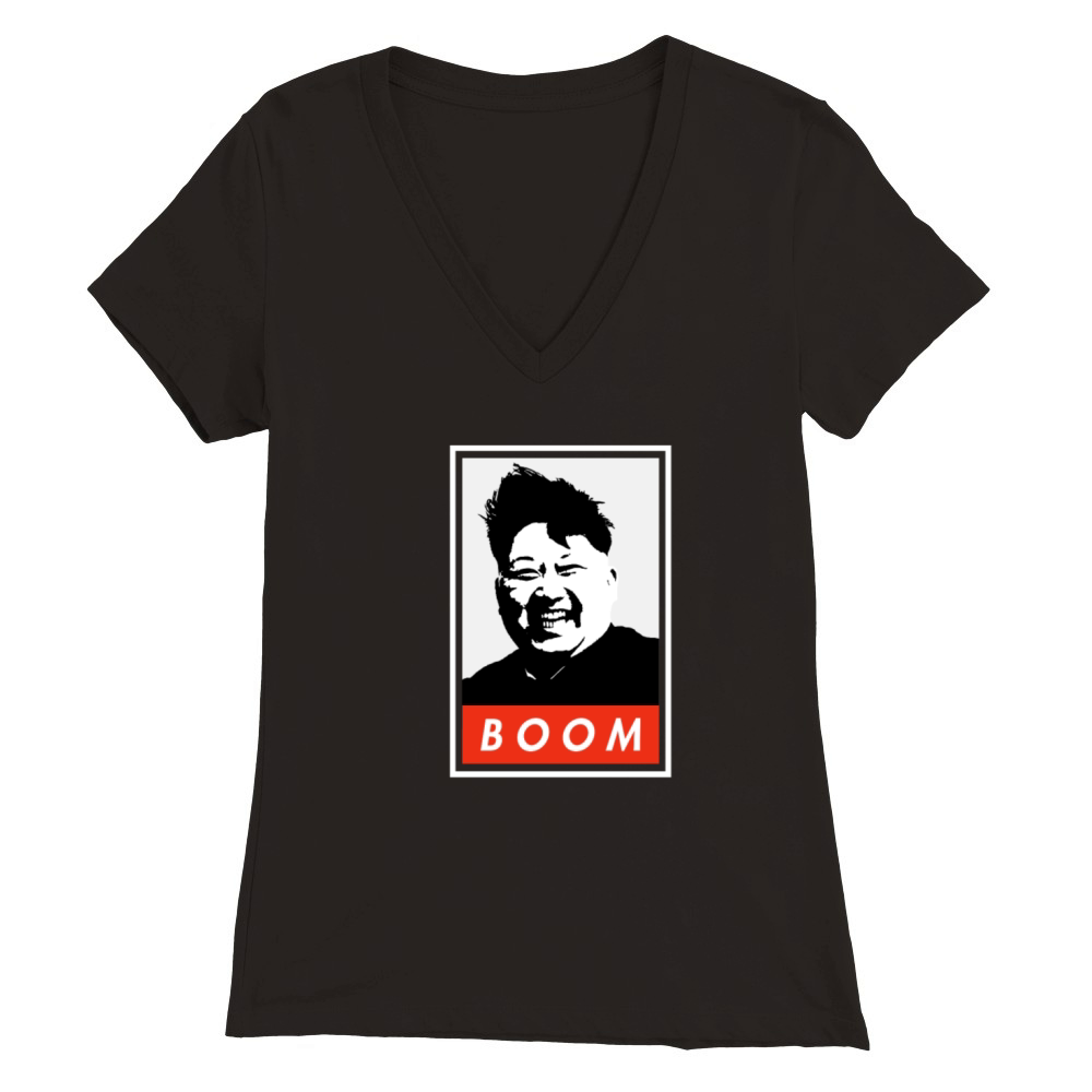 Kim Jong Un Boom T-Shirt Premium Womens V-Neck T-shirt