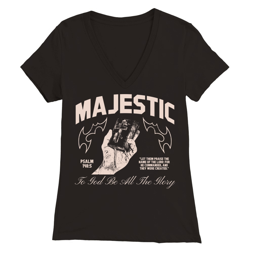 Majestic To god be all the glory Premium Womens V-Neck T-shirt