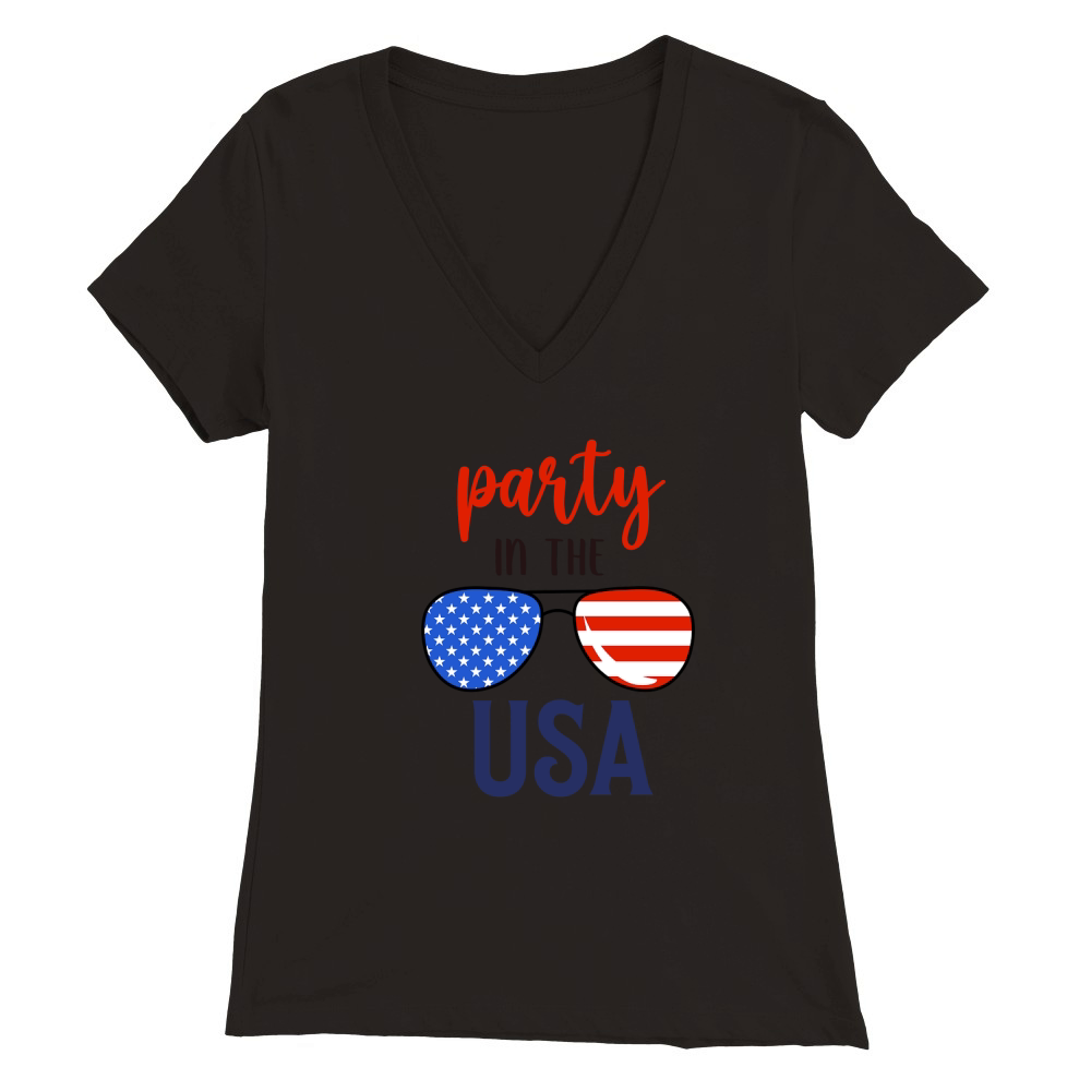 Party in the USA 2 Premium Womens V-Neck T-shirt