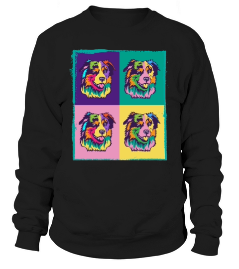 Dog Lover I Pop Art Miniature American Shepherd Sweatshirt Unisex