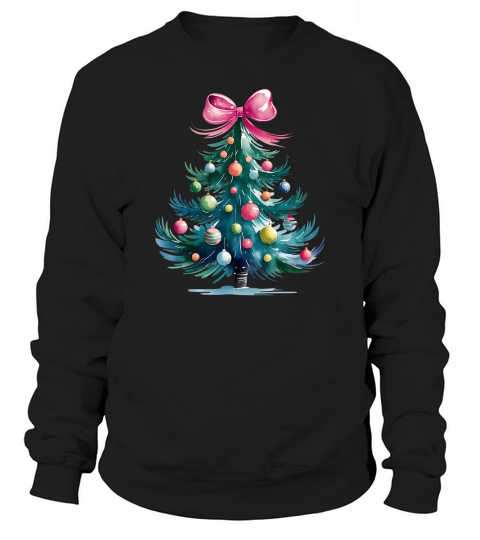 Watercolor Christmas Tree with Ornaments Sweatshirt Unisex