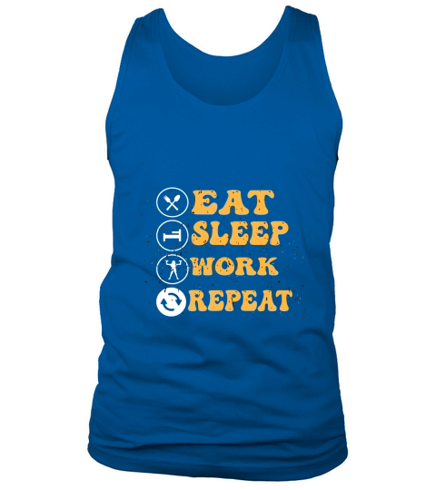 EAT SLEEP WORK REPEAT GYM QUOTE Tank Top Unisex