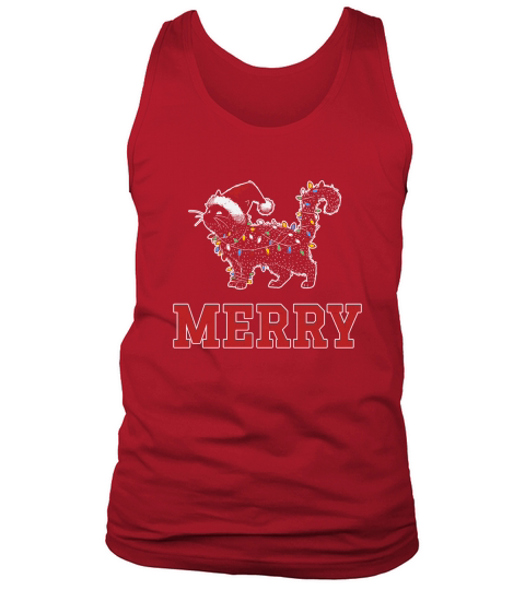 MERRY CAT WRAPPED BY CHRISTMAS LIGHTS D Color 4 Tank Top Unisex