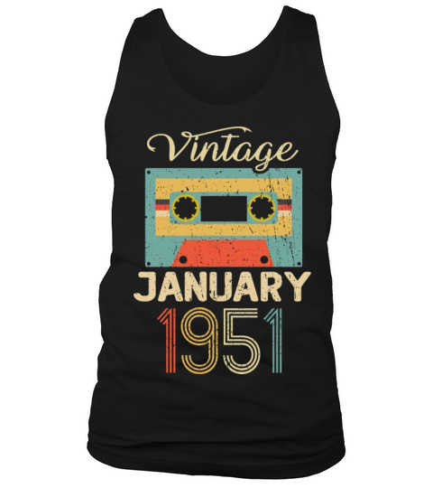Vintage January 70 Year 1951 70th Birthday Gift Tank Top Unisex