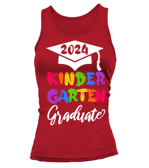 2024 Kindergarten Graduate white text Tank top Woman
