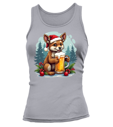 Funny Animal Beer Christmas Sublimation 6 08 Tank top Woman