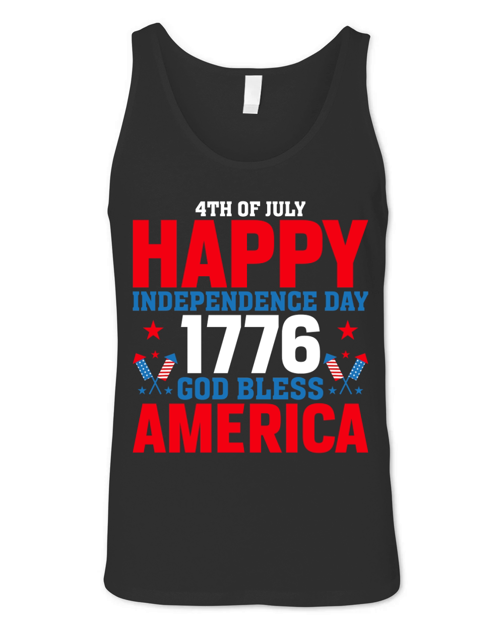 4th of July happy Independence Day 1776 God Bless America 02 Unisex Jersey Tank