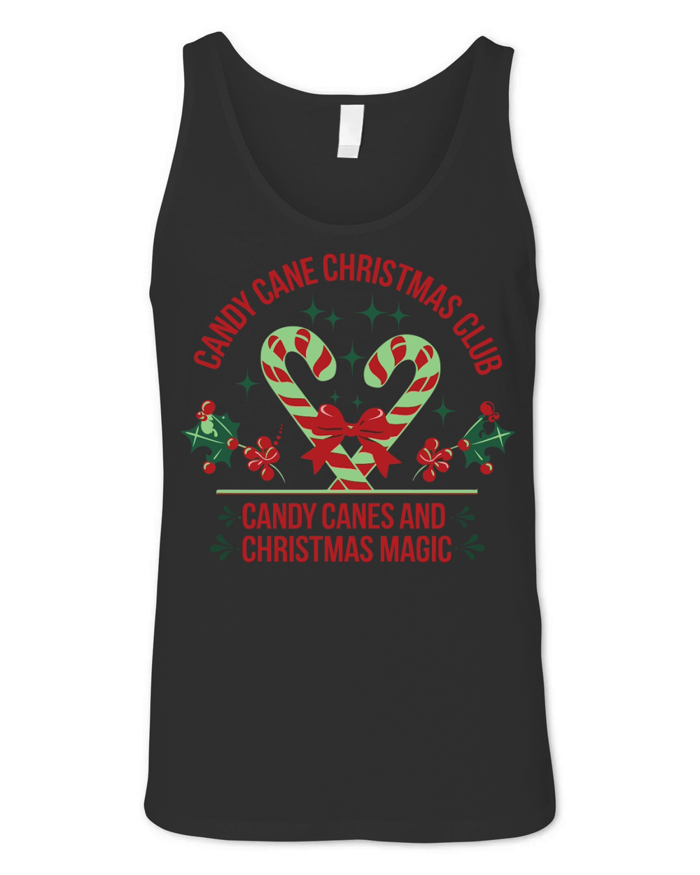 Candy Cane Christmas Club Candy Canes and Christmas Magic Unisex Jersey Tank