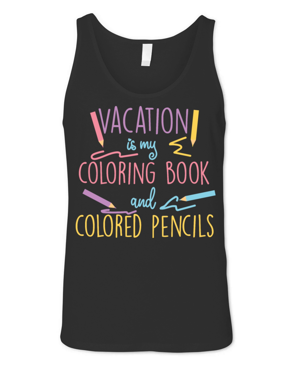 Coloring crayons holiday Unisex Jersey Tank
