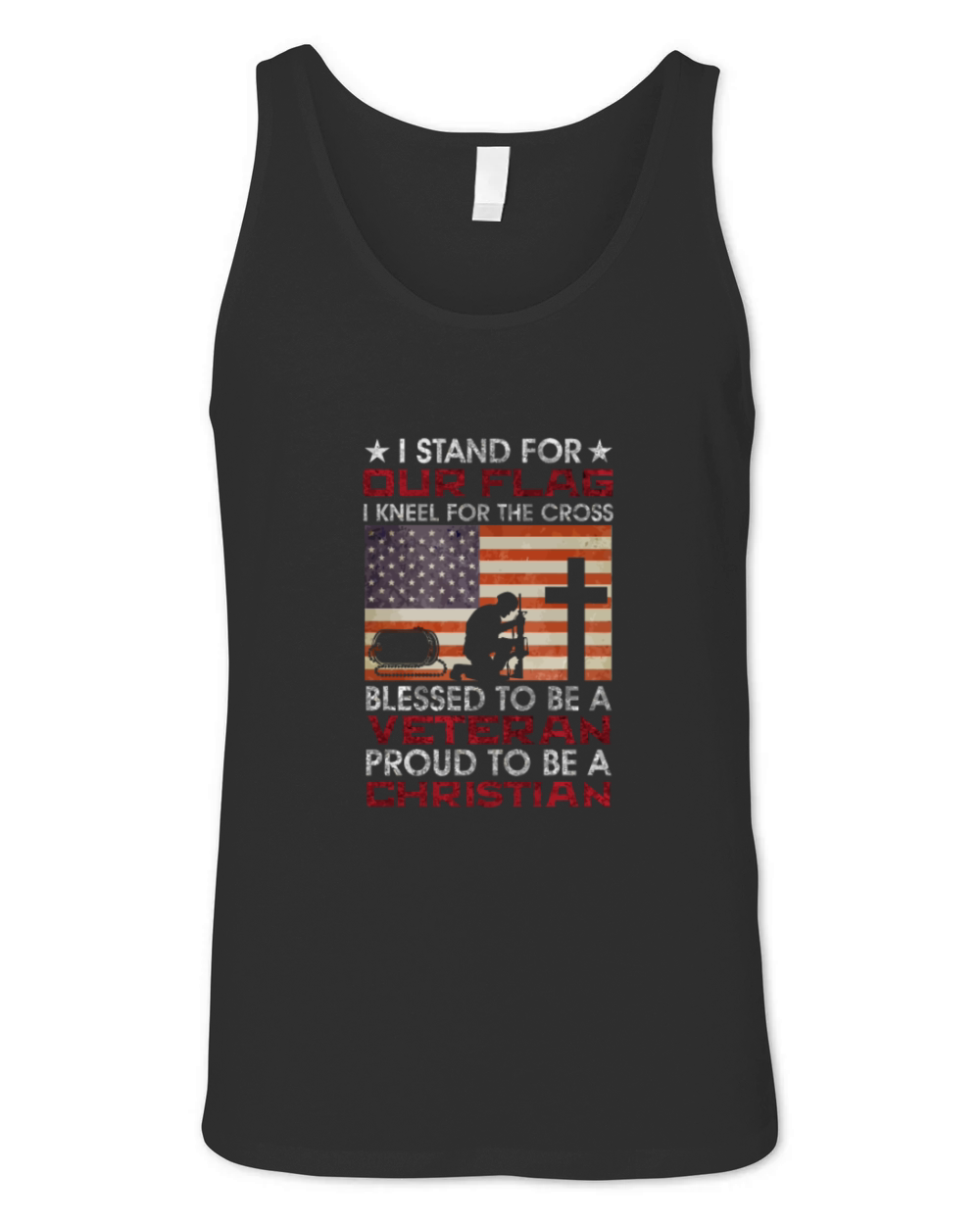 I Stand For Our Flag I Kneel For The Cross Proud V Unisex Jersey Tank