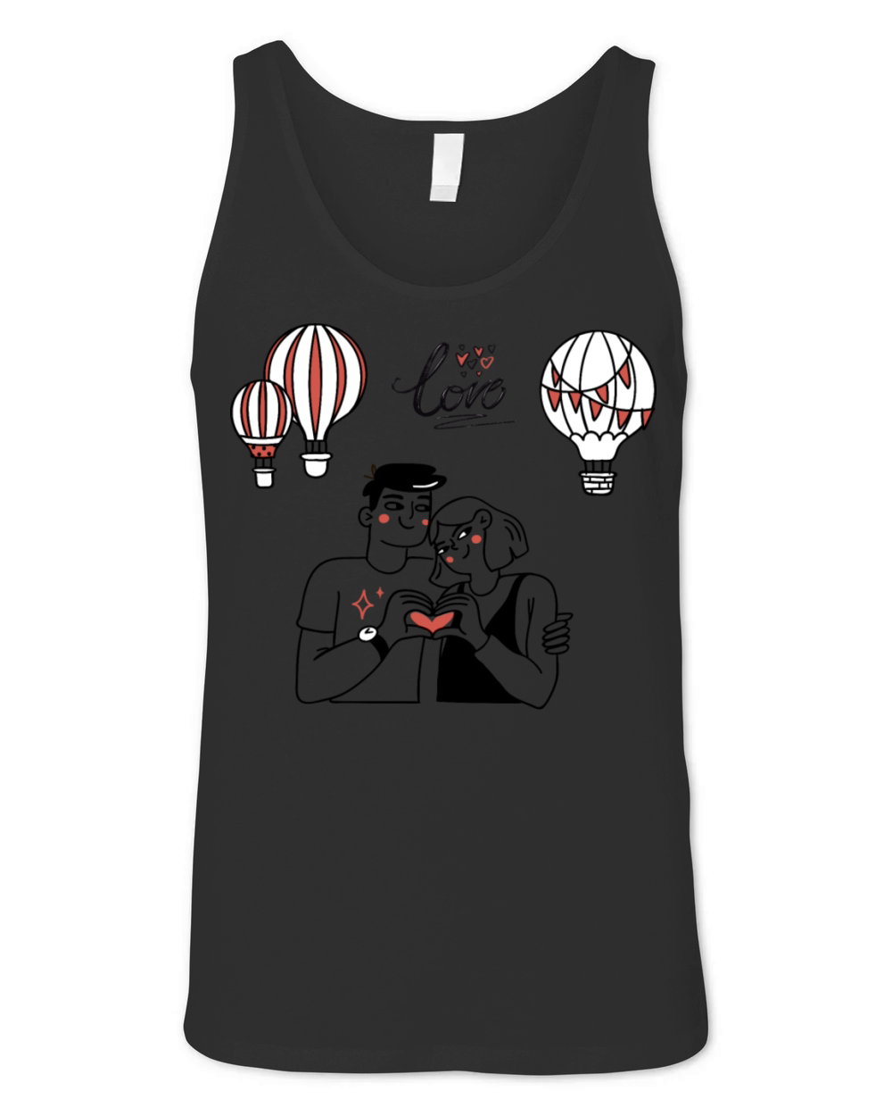 Love Happy Valentines day Unisex Jersey Tank