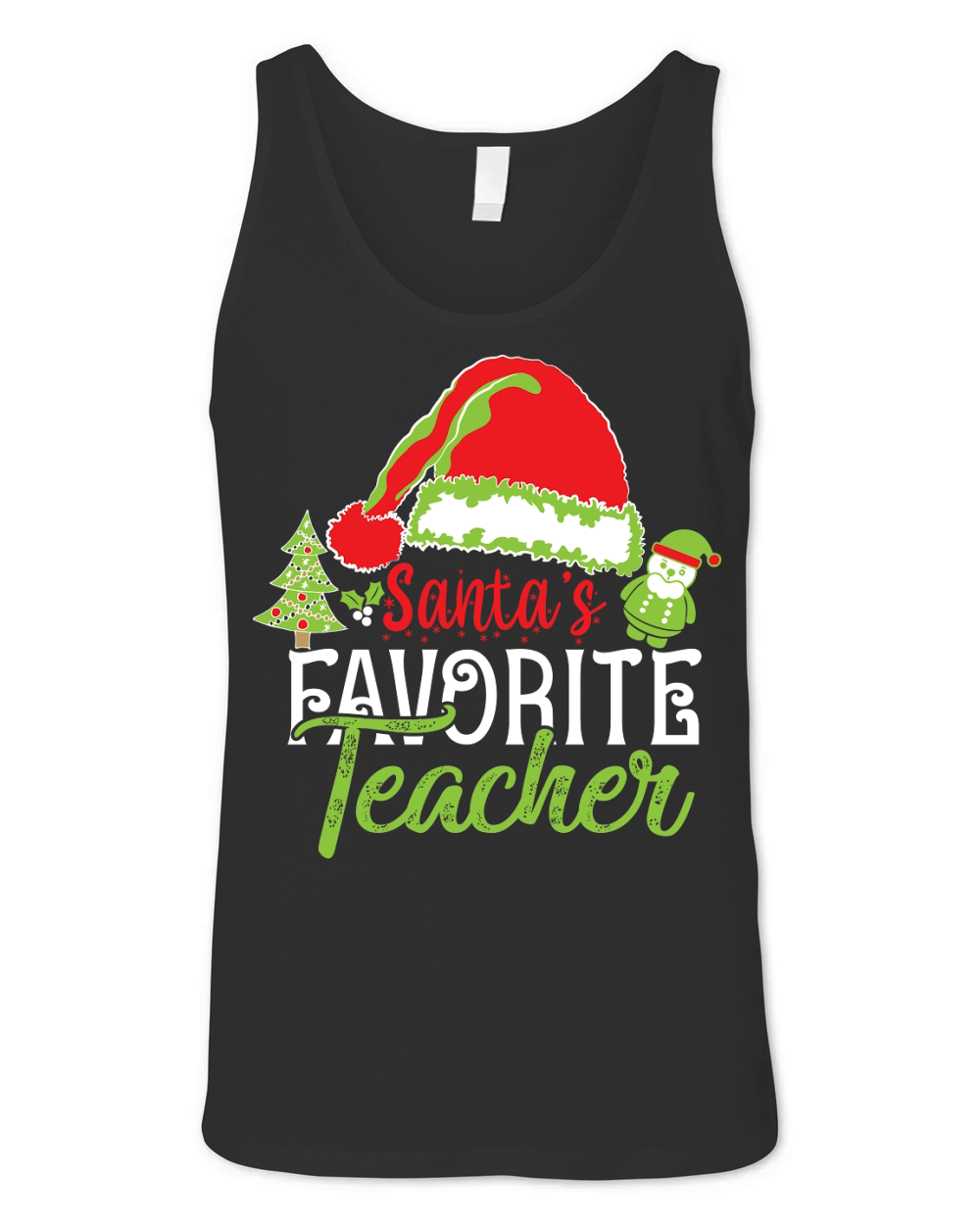 Santas Favorite Teacher 7 Unisex Jersey Tank