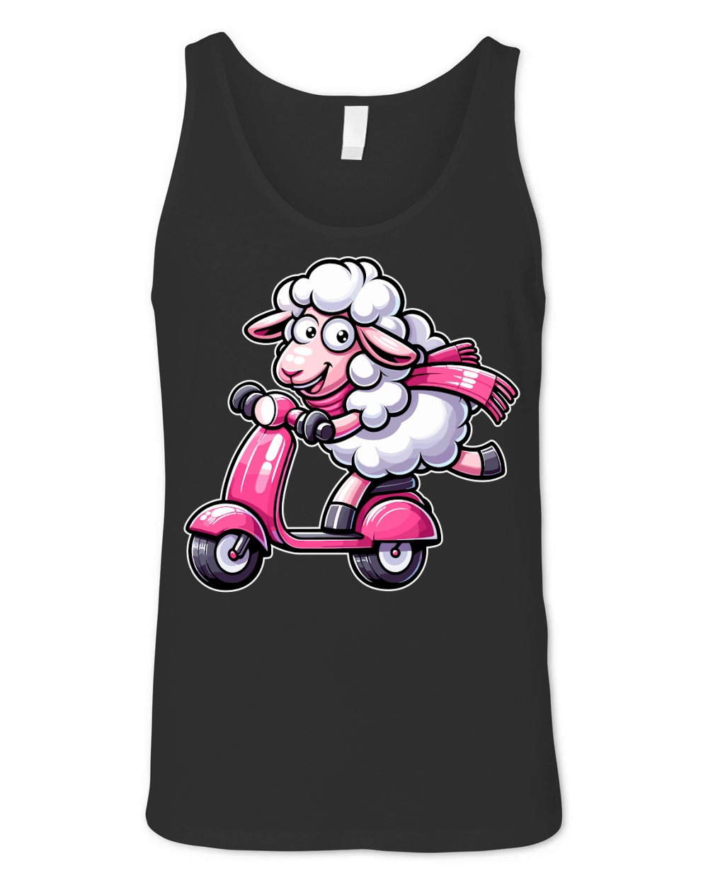 Sheep Riding Scooter 1 Unisex Jersey Tank