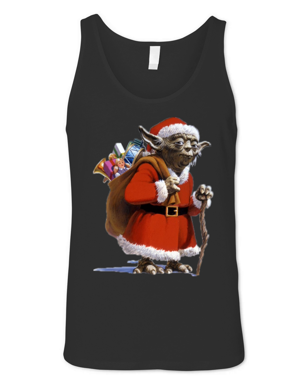 Star Wars Yoda Santa Claus Ugly Faux Unisex Jersey Tank