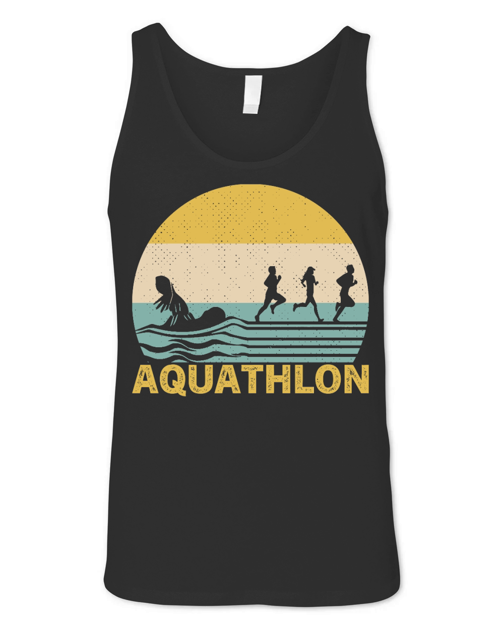 Sunset Aquathlon Vintage Retro Unisex Jersey Tank