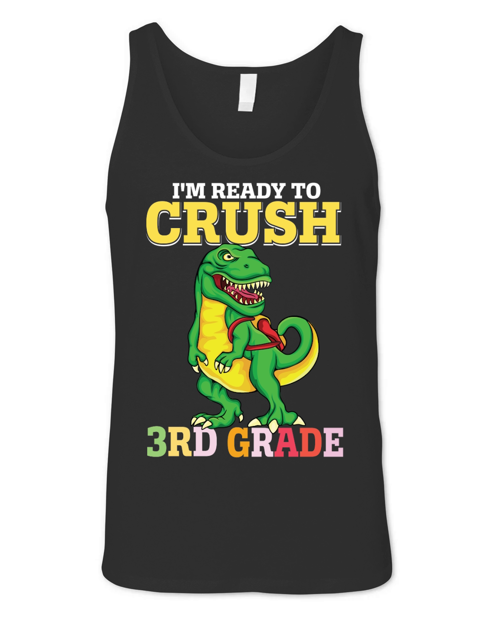 T rex Dinosaur Back to School 3rd grade Unisex Jersey Tank