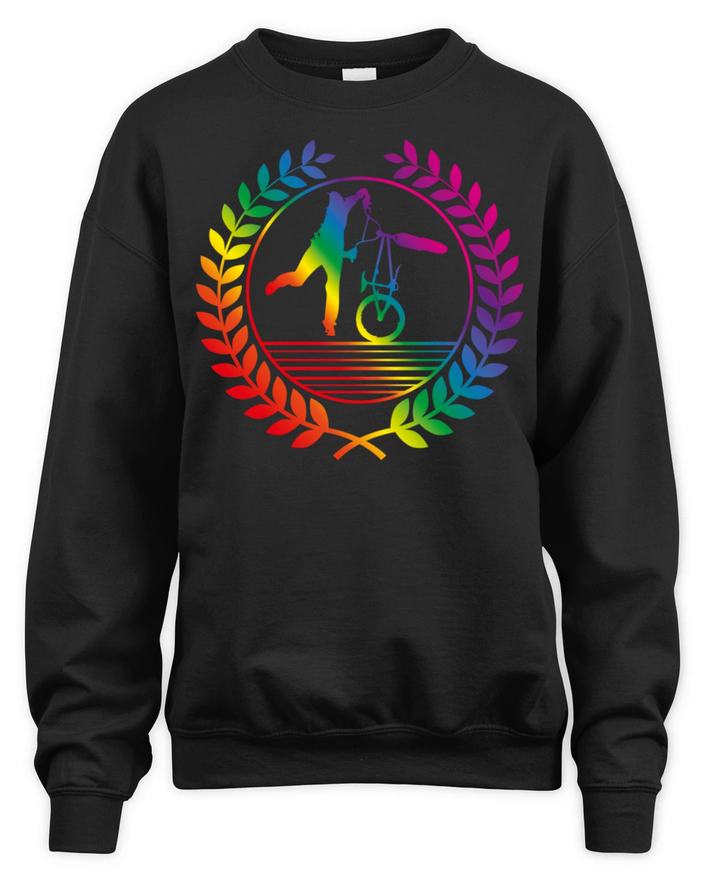 BMX Bicycle rainbow Unisex Premium Crewneck Sweatshirt