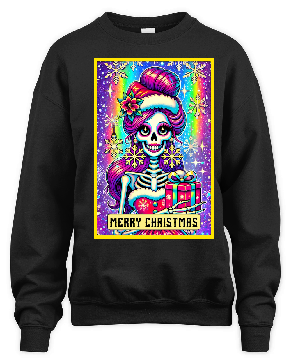 Merry Christmas Skeleton Taro Card Unisex Premium Crewneck Sweatshirt