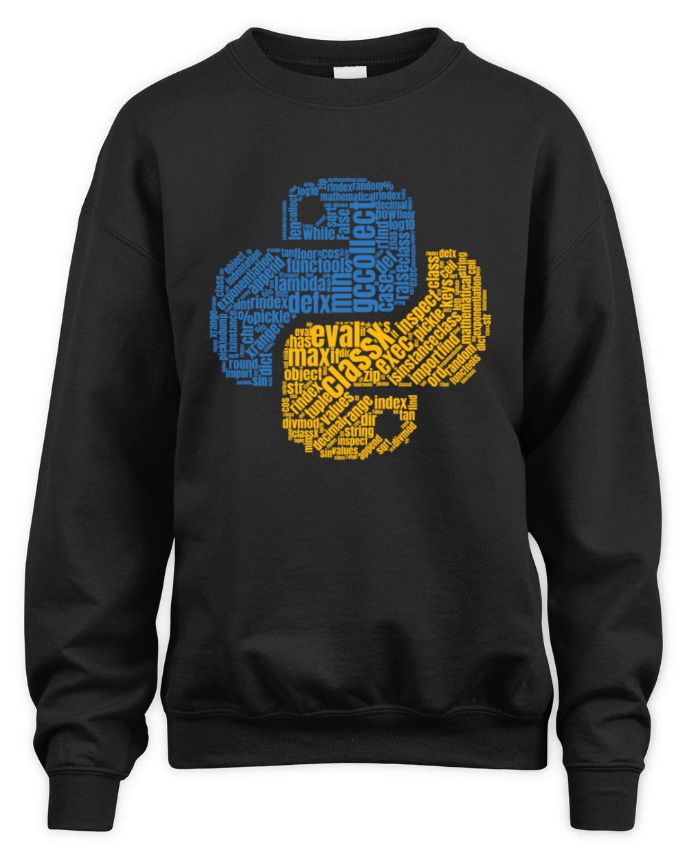 Python Logo WordCloud Shirt for Programmers Unisex Premium Crewneck Sweatshirt