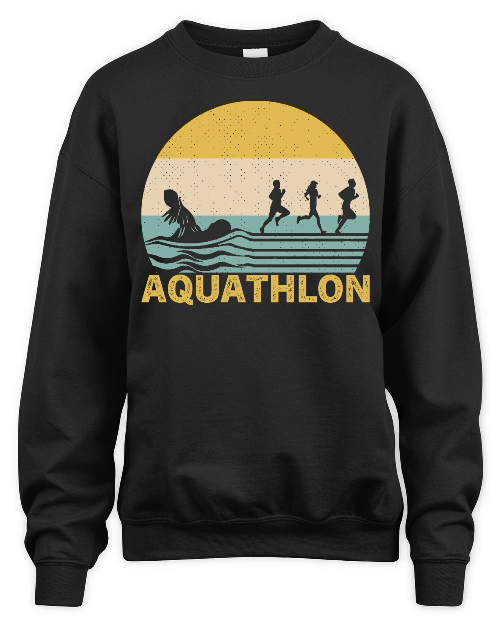 Sunset Aquathlon Vintage Retro Unisex Premium Crewneck Sweatshirt