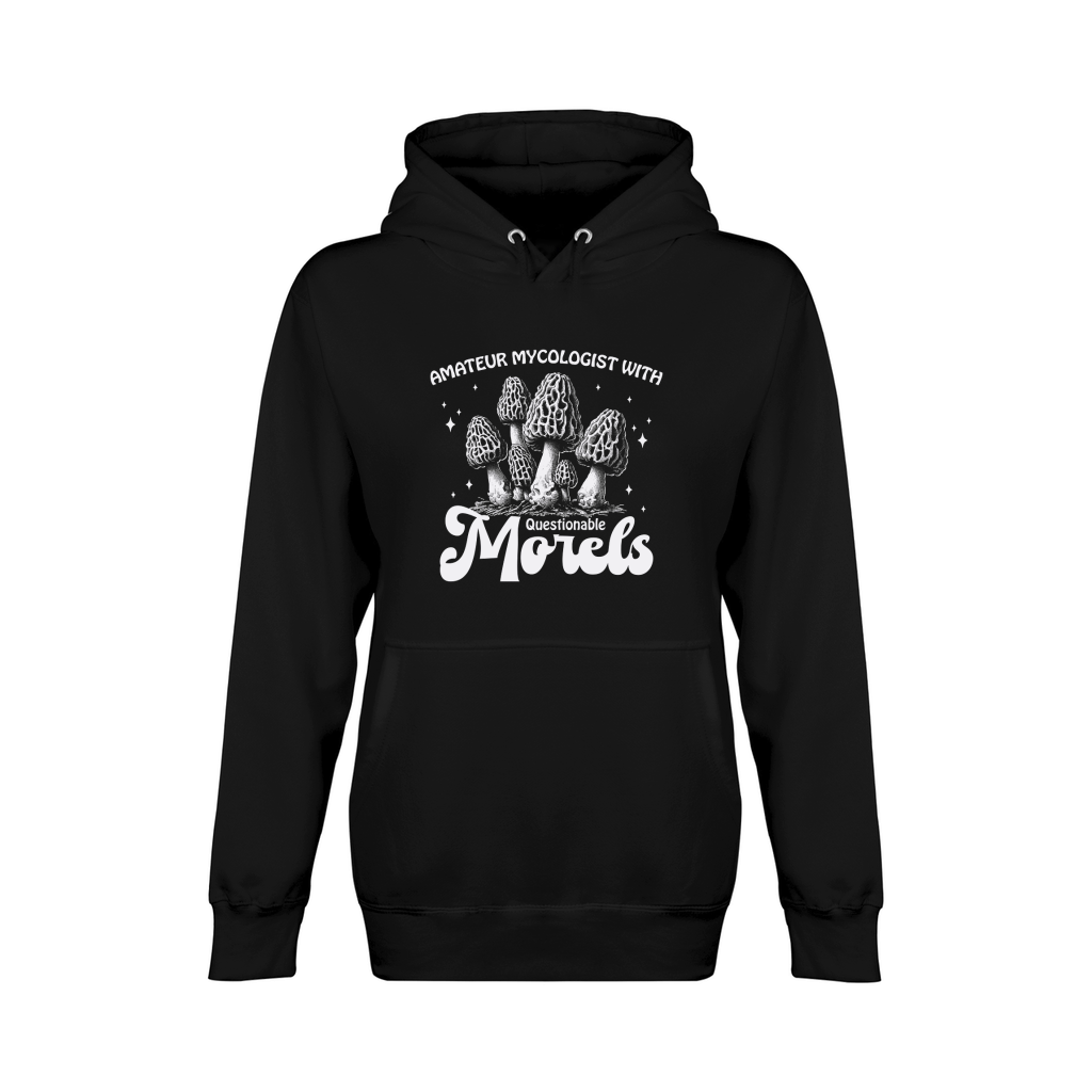 Amateur Mycologist with Morels D White Unisex Premium Pullover Hoodie