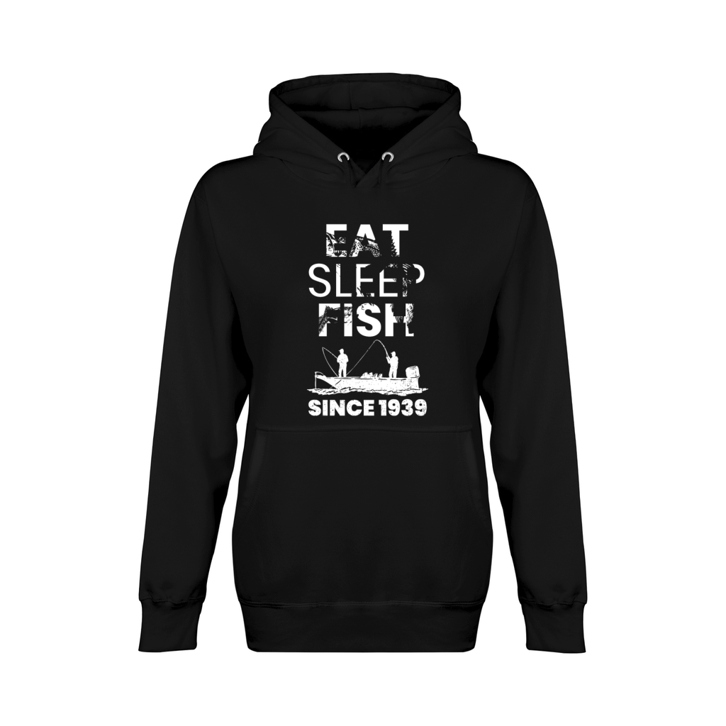 Eat Sleep Fish Since 1939 Fishing 80th Birthday Unisex Premium Pullover Hoodie