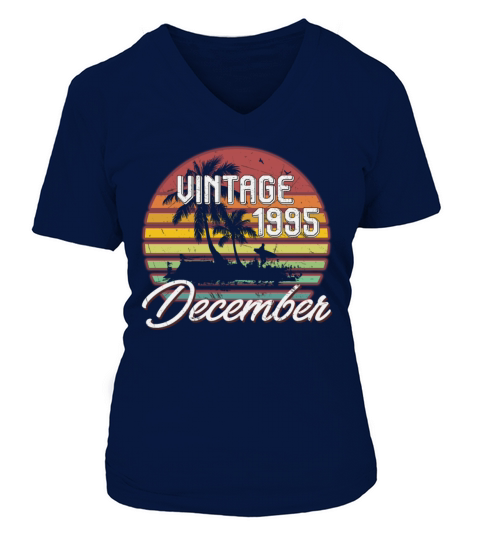 23th Birthday Gifts Retro Vintage December 1995 V-neck T-Shirt Woman