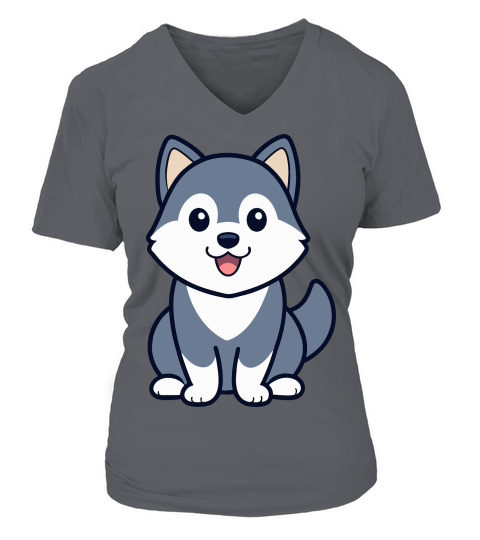 Alaskan Malamute 04 V-neck T-Shirt Woman