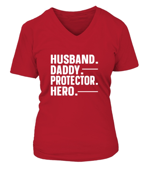 Husband daddy protector hero 06 V-neck T-Shirt Woman