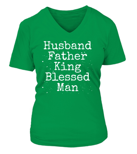 Husband Father King Blessed Man African American V-neck T-Shirt Woman