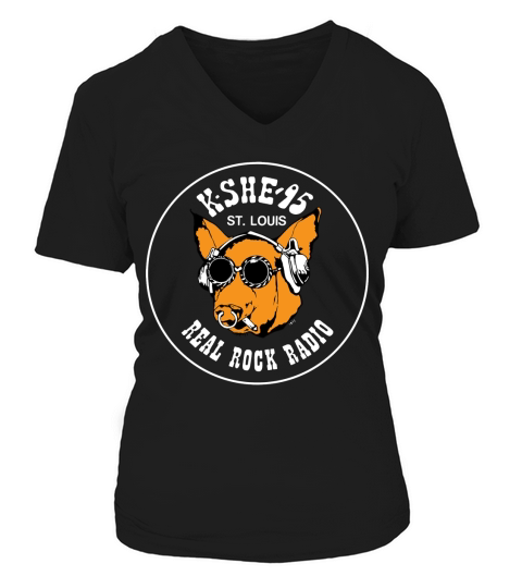 K SHE 95 Real Rock Radio V-neck T-Shirt Woman