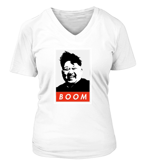 Kim Jong Un Boom T-Shirt V-neck T-Shirt Woman