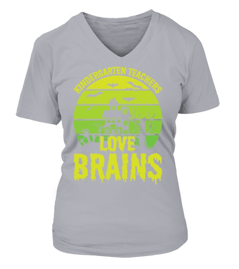 Kindergarten Teachers Love Brains 2 V-neck T-Shirt Woman