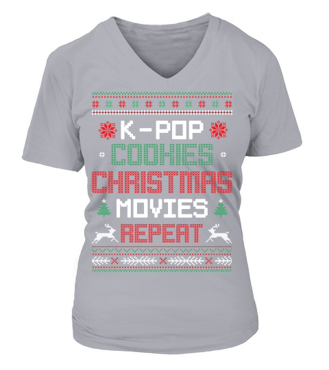 Kpop Fan South Korean Ugly Christmas V-neck T-Shirt Woman
