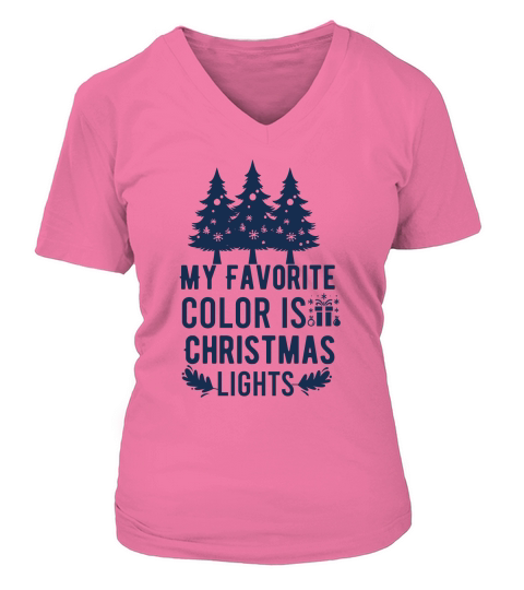 My Favorite Color is Christmas Lights V-neck T-Shirt Woman